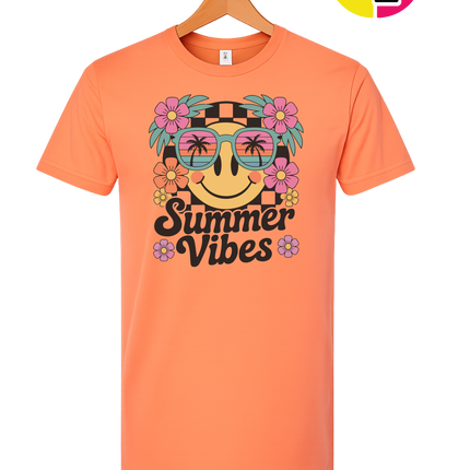 Summer Vibes Smiley Face Tee