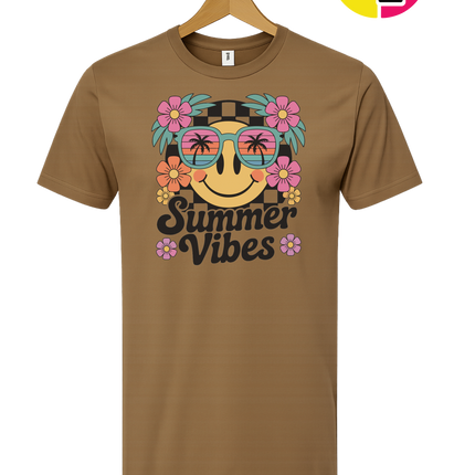 Summer Vibes Smiley Face Tee