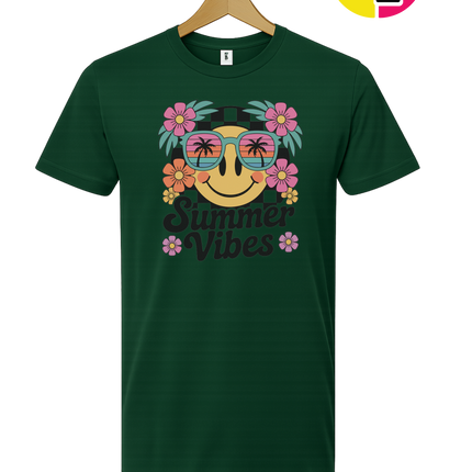 Summer Vibes Smiley Face Tee