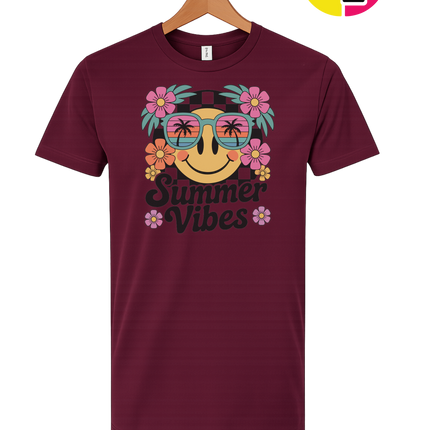 Summer Vibes Smiley Face Tee