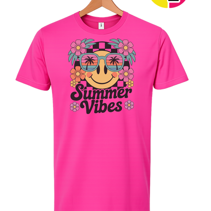 Summer Vibes Smiley Face Tee