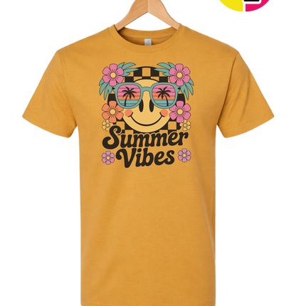 Summer Vibes Smiley Face Tee