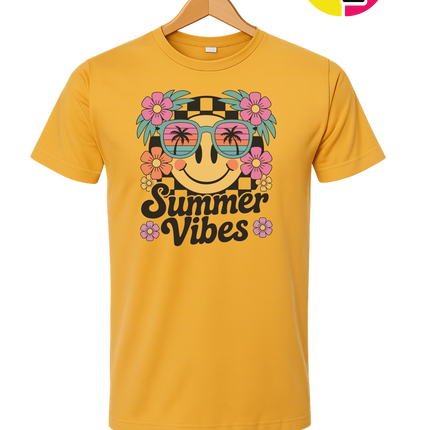 Summer Vibes Smiley Face Tee