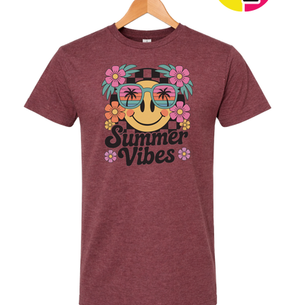 Summer Vibes Smiley Face Tee