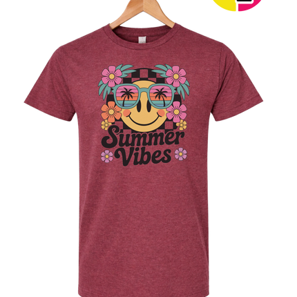 Summer Vibes Smiley Face Tee