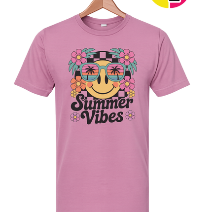 Summer Vibes Smiley Face Tee