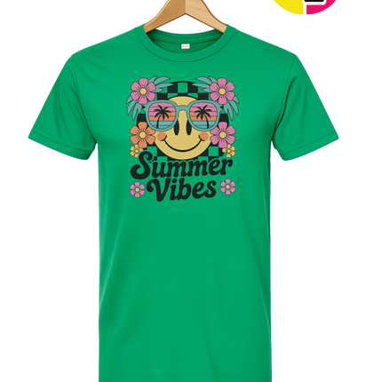 Summer Vibes Smiley Face Tee