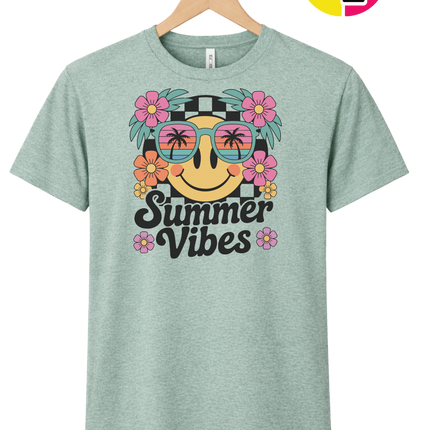 Summer Vibes Smiley Face Tee