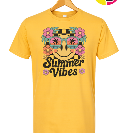 Summer Vibes Smiley Face Tee