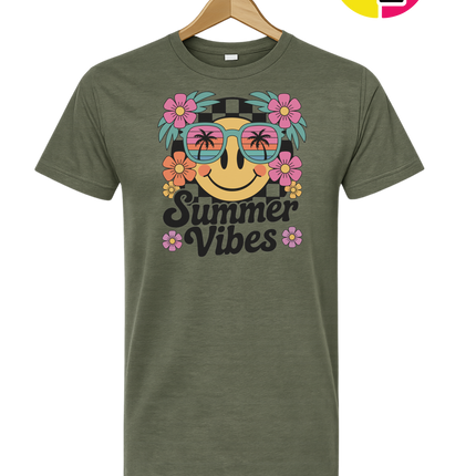 Summer Vibes Smiley Face Tee