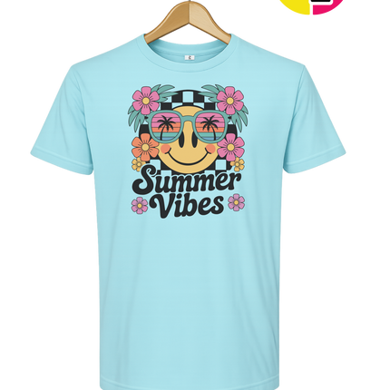 Summer Vibes Smiley Face Tee