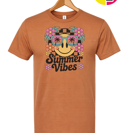 Summer Vibes Smiley Face Tee