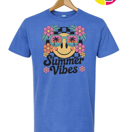 Summer Vibes Smiley Face Tee