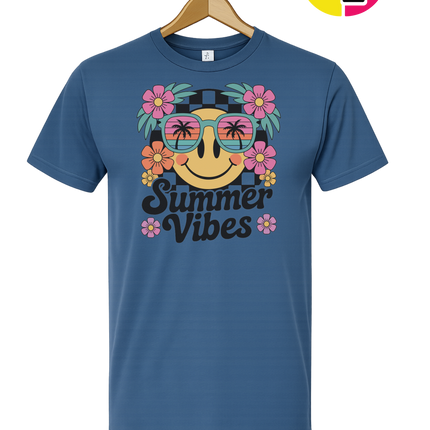 Summer Vibes Smiley Face Tee