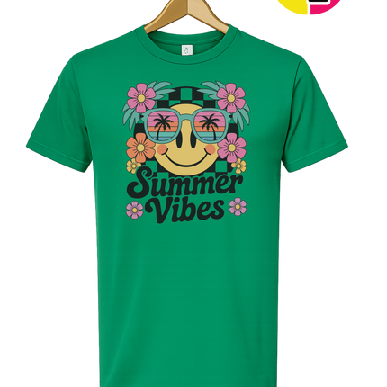 Summer Vibes Smiley Face Tee