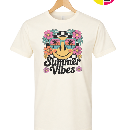 Summer Vibes Smiley Face Tee