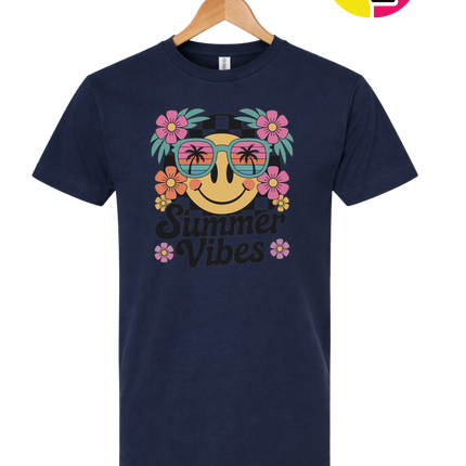 Summer Vibes Smiley Face Tee
