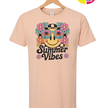 Summer Vibes Smiley Face Tee