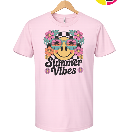 Summer Vibes Smiley Face Tee