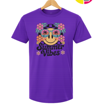 Summer Vibes Smiley Face Tee