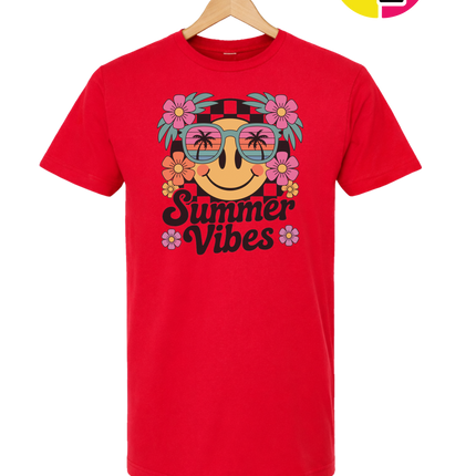 Summer Vibes Smiley Face Tee