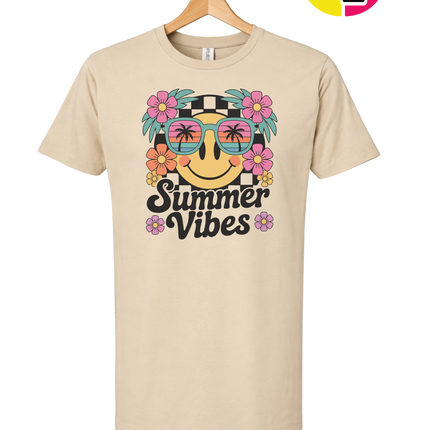Summer Vibes Smiley Face Tee