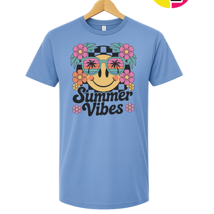 Summer Vibes Smiley Face Tee