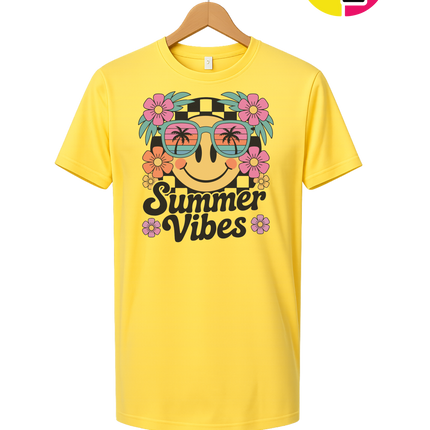 Summer Vibes Smiley Face Tee