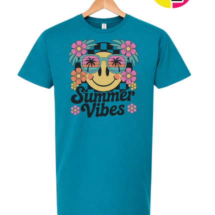 Summer Vibes Smiley Face Tee
