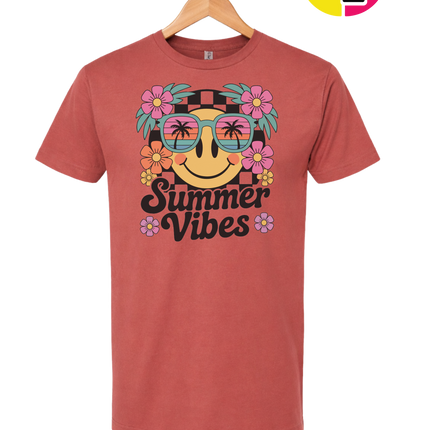 Summer Vibes Smiley Face Tee