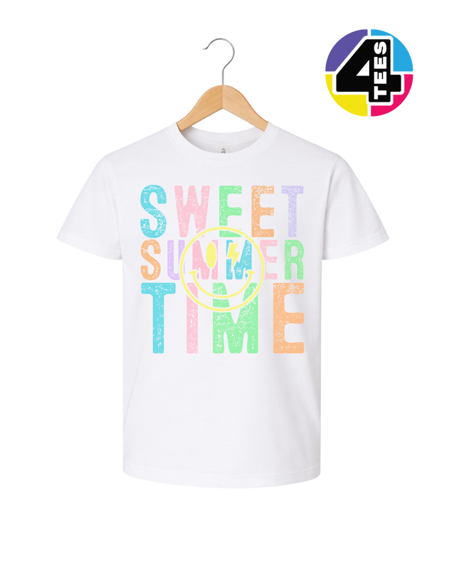 Sweet Summer Time Smiley Face Youth Tee