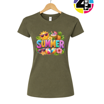 Summer Time Tropical Fruit Sun Women's Tee