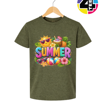 Summer Time Tropical Fruit Sun Youth Tee