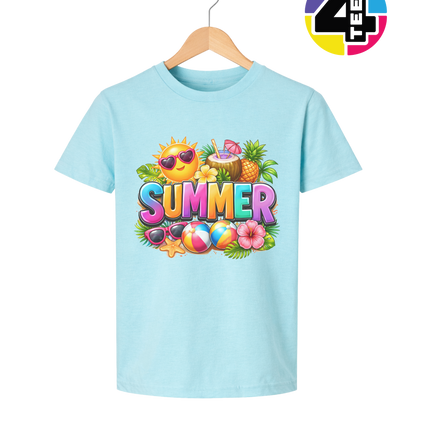 Summer Time Tropical Fruit Sun Youth Tee