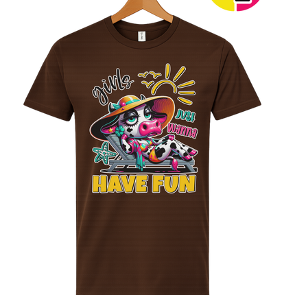 Girls Just Wanna Have Fun Funny Cow Tee