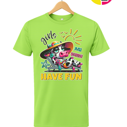 Girls Just Wanna Have Fun Funny Cow Tee