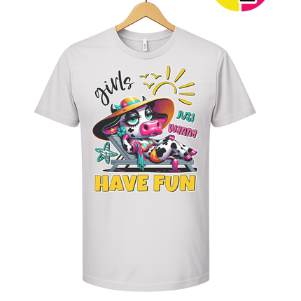 Girls Just Wanna Have Fun Funny Cow Tee