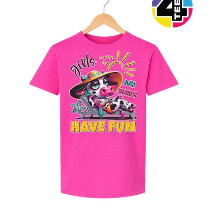 Girls Just Wanna Have Fun Funny Cow Youth Tee