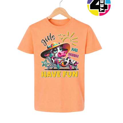 Girls Just Wanna Have Fun Funny Cow Youth Tee