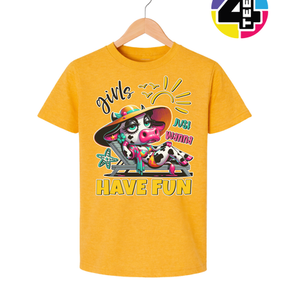 Girls Just Wanna Have Fun Funny Cow Youth Tee