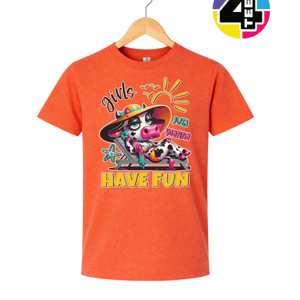 Girls Just Wanna Have Fun Funny Cow Youth Tee