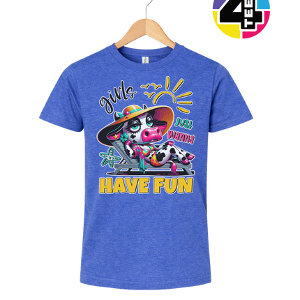 Girls Just Wanna Have Fun Funny Cow Youth Tee