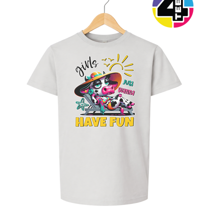 Girls Just Wanna Have Fun Funny Cow Youth Tee