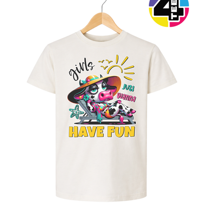 Girls Just Wanna Have Fun Funny Cow Youth Tee