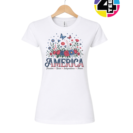 Star-Spangled Bloom America Women's Tee