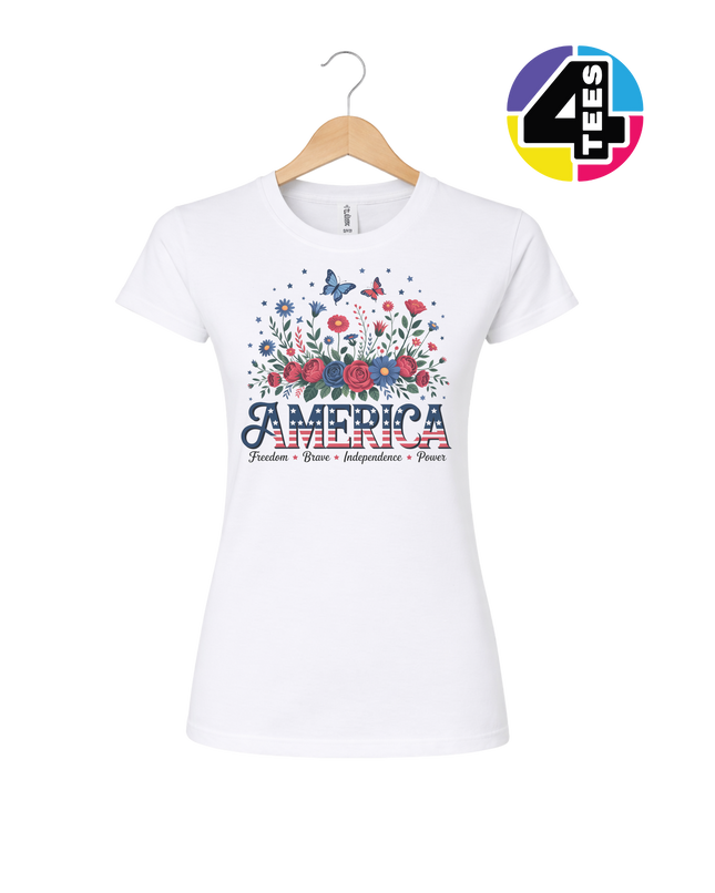 Star-Spangled Bloom America Women's Tee
