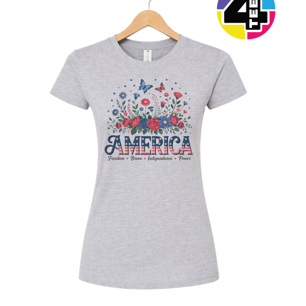 Star-Spangled Bloom America Women's Tee