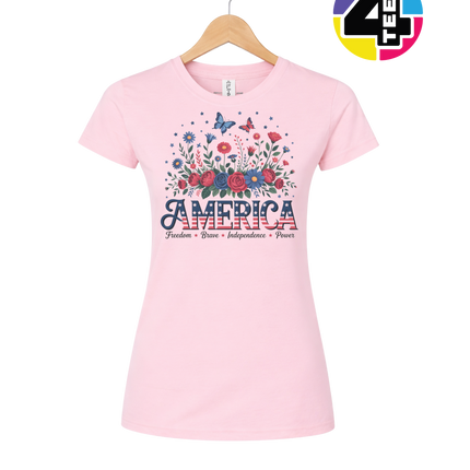 Star-Spangled Bloom America Women's Tee