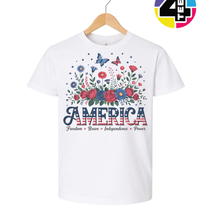 Star-Spangled Bloom America Youth Tee
