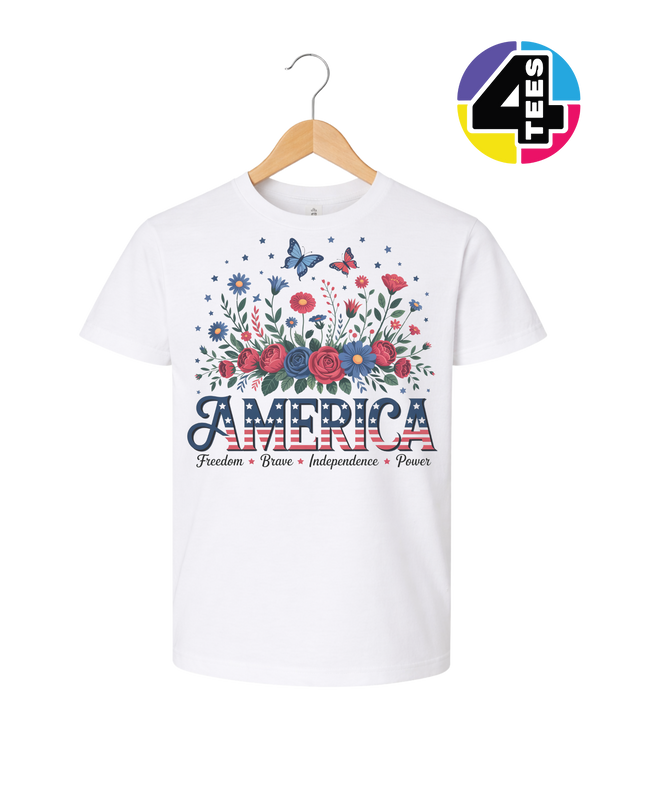 Star-Spangled Bloom America Youth Tee